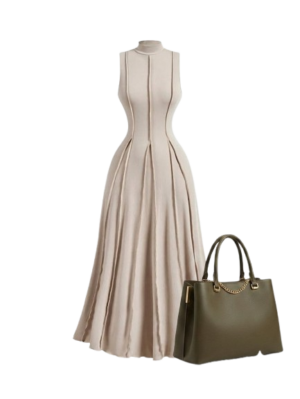 MUSHARE Women's Halter Neck Split Gown